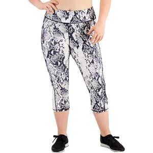 NWT Ideology 3X Plus Size Snakeskin Cropped Leggings